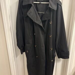 London Fog Elegant Black Trench Coat